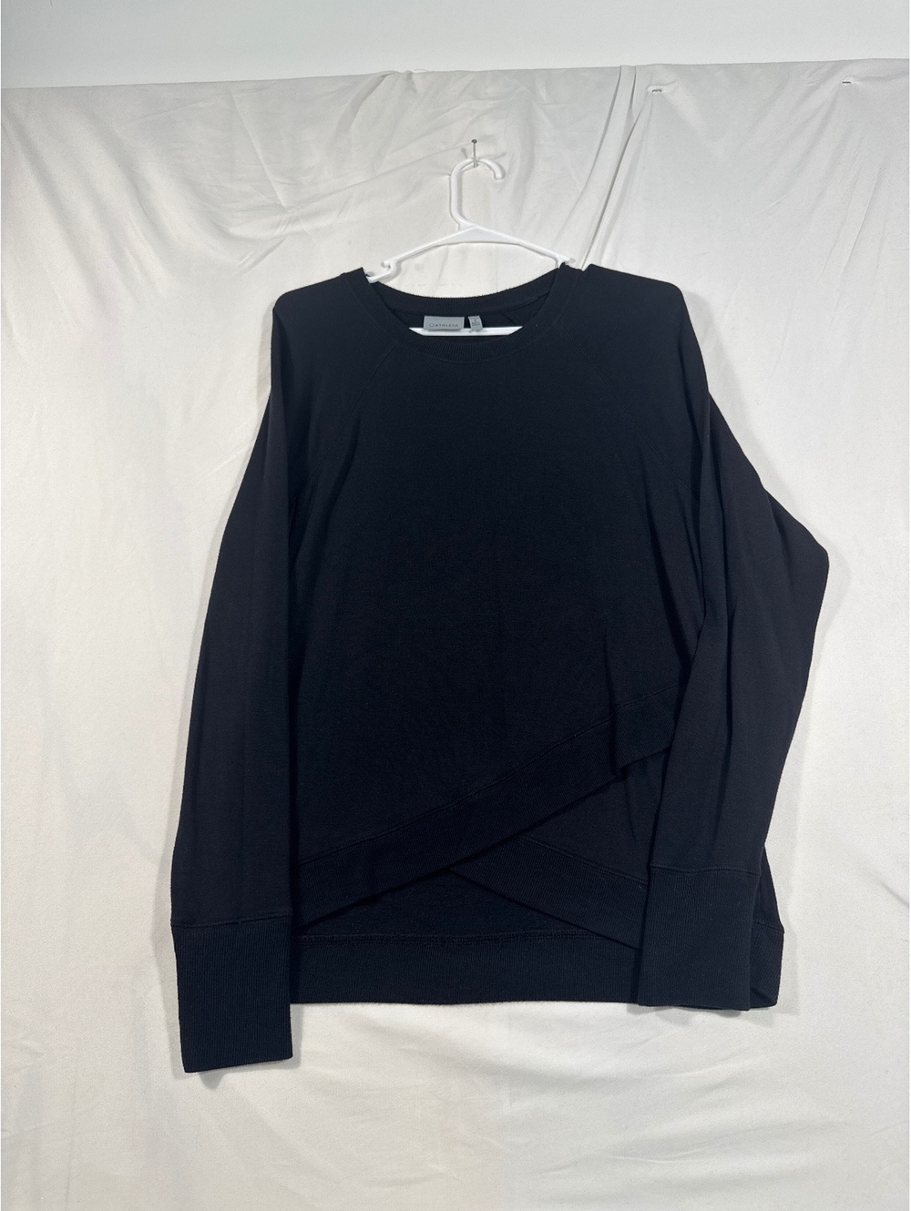 Athleta Black Long Sleeve Modal Spandex Pullover Sweatshirt Size S